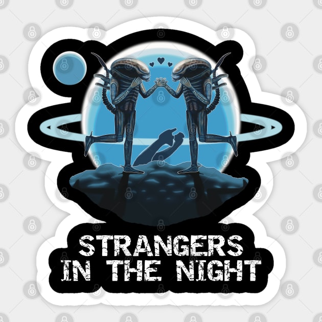 Strangers in the Night: Dancing Xenomorphs Sticker by SPACE ART & NATURE SHIRTS 